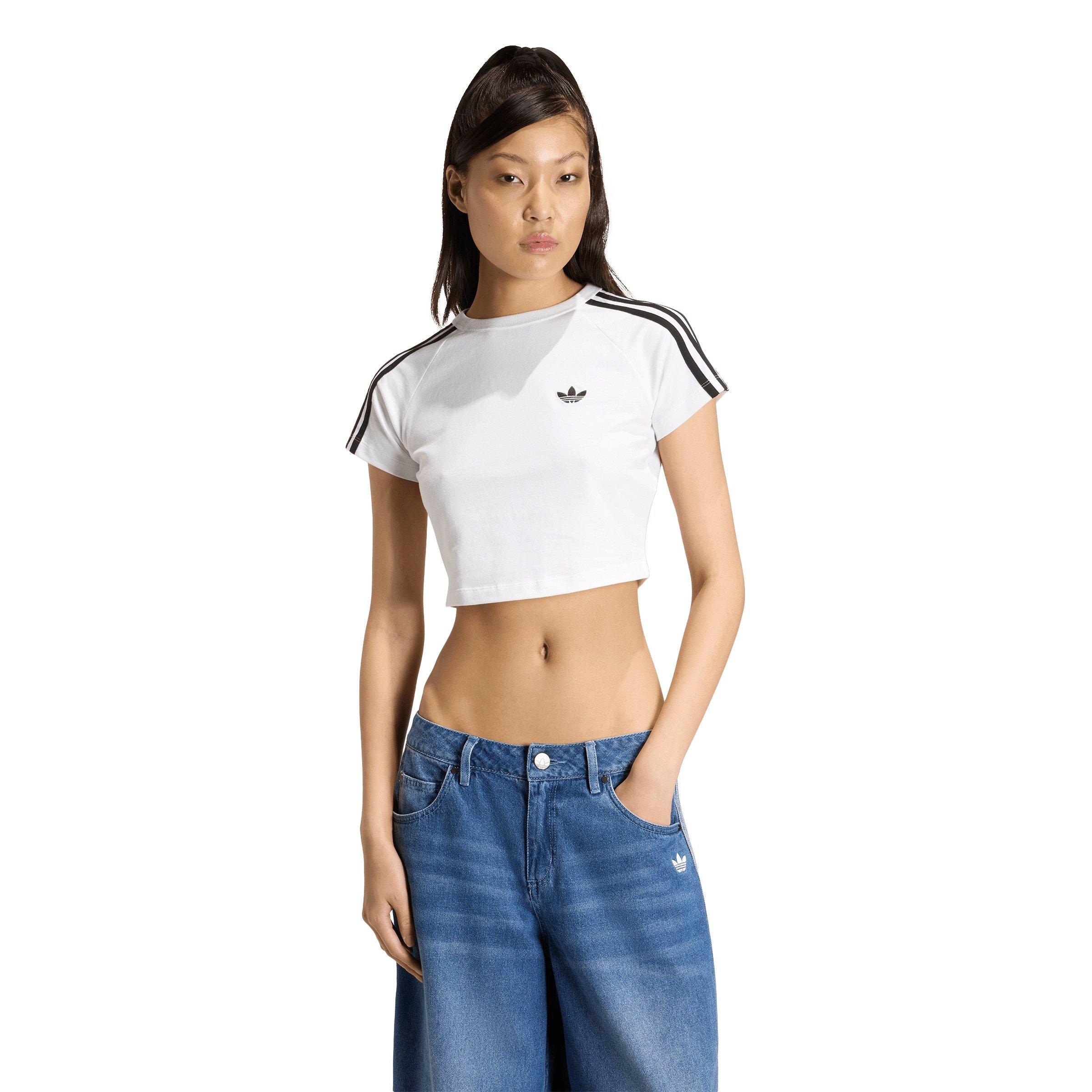 adidas Originals Women's Adicolor SST Baby Tee - WHITE/BLACK